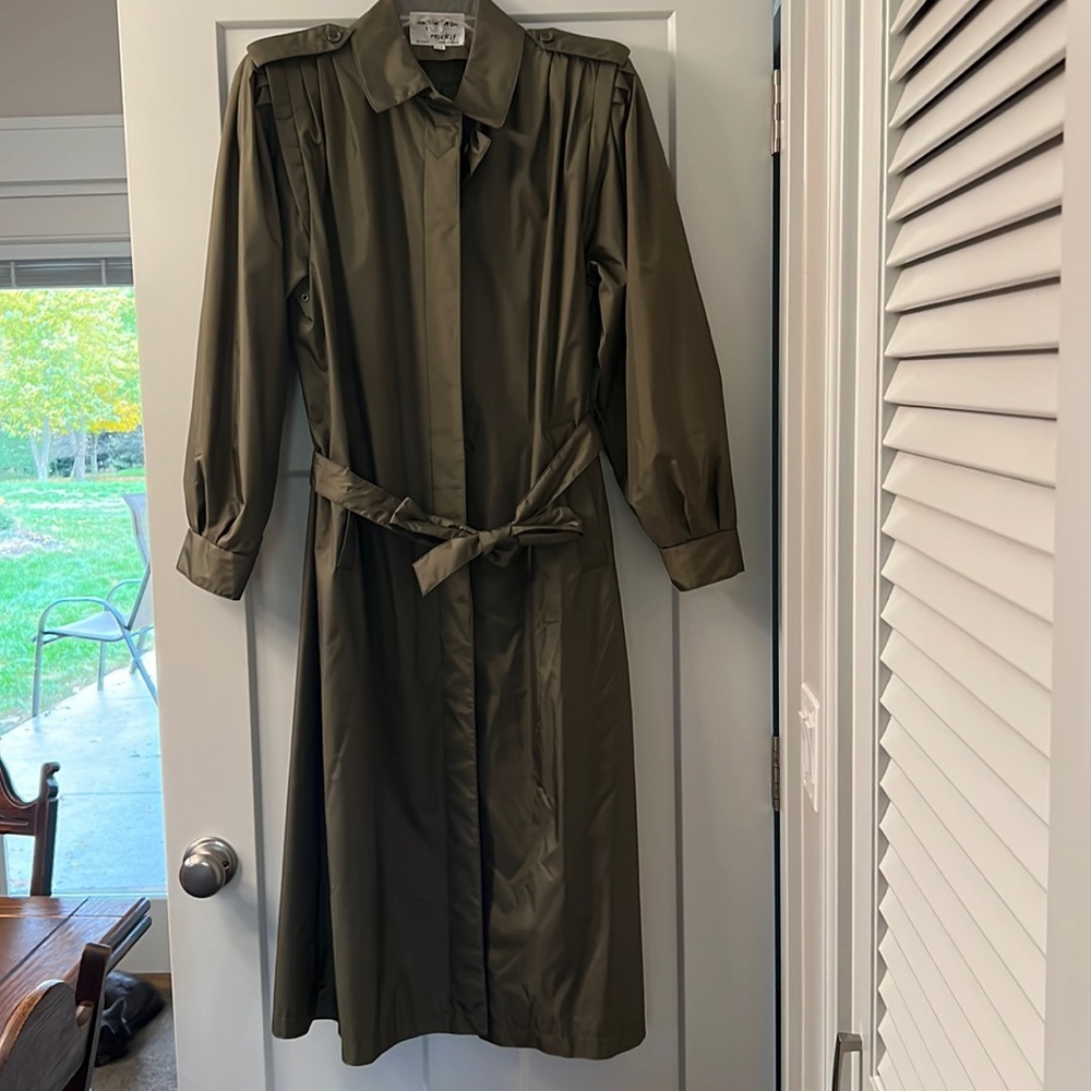 Women’s green rain coat